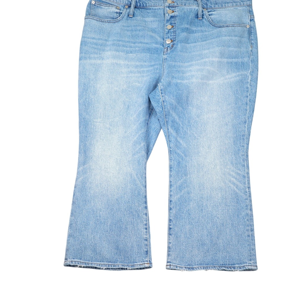Madewell Cali Jeans Women Petite 36W Blue Demi‎ Boot Crop Button Fly Denim